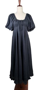 Free People Kleid Damen klein schwarz Maxi Puffärmel Boho Cottagecore Stufen - Bild 1 von 9