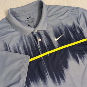 NIKE DRI-FIT VAPOR GOLF POLO SIZE MENS LARGE BLUE VOLT JERSEY CN6806-460 RARE - Picture 1 of 8
