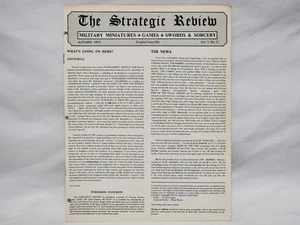 The Strategic Review Autumn 1975 Vol 1 No 3 Military Miniatures RPG D&D Magazine - Picture 1 of 17