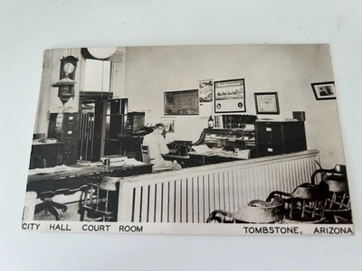 City Hall Court Room Tombstone Arizona Postcard - Image 1 of 2