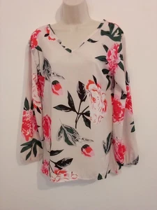 Ladies Flowery Top Floral Blouse Size 10 New - Picture 1 of 6
