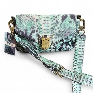 Aimee Kestenberg San Diego Crossbody Bag Snake Jade Gold Hardware NWT READ - Picture 1 of 12