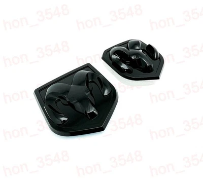 ДЛЯ 2013-2018 RAM 1500 2500 3500 ПЕРЕДНИЙ И ЗАДНИЙ МАТОВЫЙ ЧЕРНЫЙ БАРАН ГОЛОВА ЗНАЧОК ЭМБЛЕМА - Изображение 1 из 4