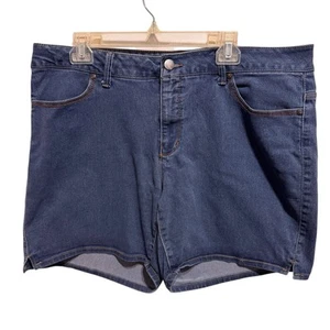 Faded Glory Womens Denim Bermuda Shorts Size 20W PocketsCotton Polyester Spandex - Picture 1 of 6