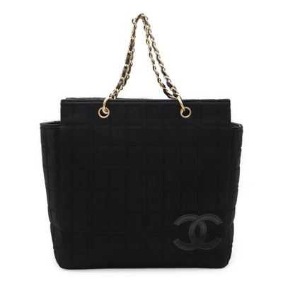 Bolso de hombro Chanel Coco Mark cadena jersey de algodón negro 504271 Foto 1 de 4