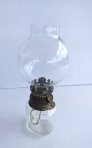 Vintage Morton's Petites Choses Miniatur Öllampe 6,5" hoch Klarglas A - Bild 1 von 7