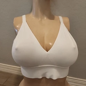 Soma Embraceable Wireless Tailored Bralette XL White Unlined Bra - Picture 1 of 3