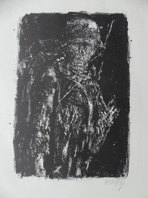 Bernhard Heisig Original-Lithografie „Stehender Soldat“ 1978, handsigniert - Bild 1 von 2