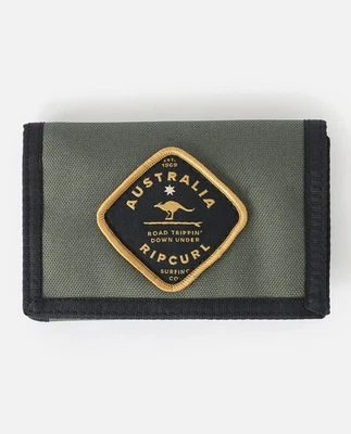 RIP CURL ROAD TRIPPIN OLIVE SURF WALLET  NEW MEN UNISEX BIFOLD MULTIPLE CARD - Image 1 of 3