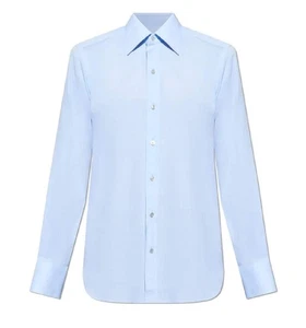 Tom Ford Hombre Medio Azul 100% Algodón Abotonado - Imagen 1 de 4