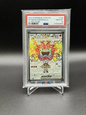 Hearthflame Mask Ogerpon ex 192/167 Twilight Masquerade Full Art - PSA 10 - Image 1 of 2