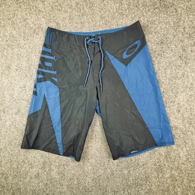 Pantalones Cortos Oakley Board Para Hombre 34 Negro Azul Ajuste A Medida Bañador Cordón Logo Foto 1 de 4