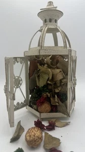 Rustic Distressed Hexagon Metal Candle or Potpourri Holder Lantern 9”x4” - Picture 1 of 23