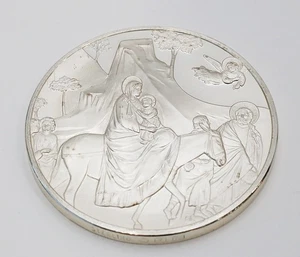 Medalla Plata de Ley Peso 65g Prueba La Fuite en Egipto Burro - Imagen 1 de 3