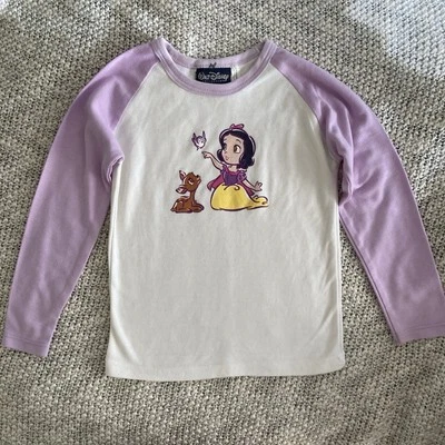 Vintage Walt Disney Collection Long Sleeve Snow White Tee Purple White Size 5 - Image 1 of 4