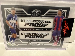 2024 Leaf Metal Signature Series Evan Ferguson & Ansu Fati Clear Pre Proof 1/1 - Picture 1 of 2