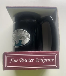 Handcrafted Fine Pewter Emblem Of A Duck On A Coffee Mug New In Box - Picture 1 of 5