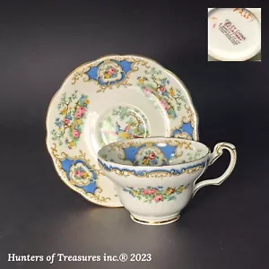 Vintage Foley China Broadway 265 blue teacup set England bone China - Picture 1 of 9