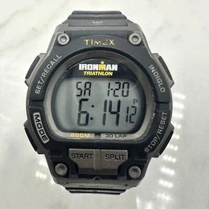 Timex Ironman Shock Digital Watch Men Indiglo Gray 30 Lap 200M Timer New Battery - Picture 1 of 11