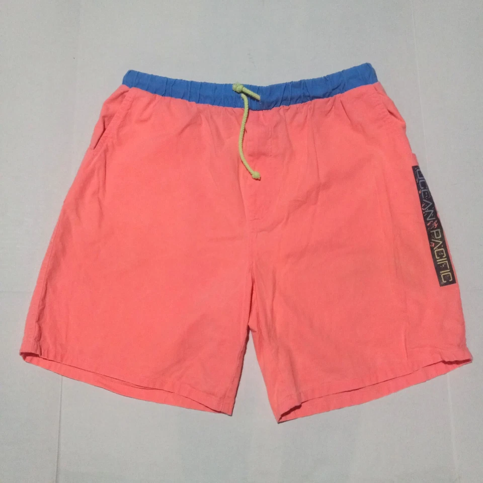 Pantalones Cortos De Colección OP Ocean Pacific - Talla XL - Cordón - Bolsillos - Cintura Elástica Foto 1 de 4