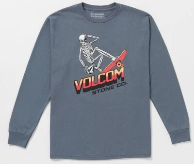 NUEVA Camiseta Talla Grande L VOLCOM Hueso Slide Niños Manga Larga Volcom Manga Larga Foto 1 de 4