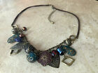 Estate Sale Tribal Earthy Estate Jewelery Necklace Beads Dangle Charms Red
