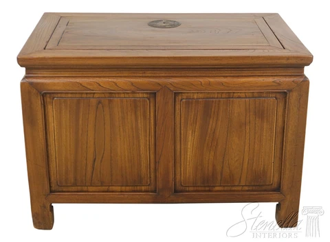 LF55474EC: Vintage Beachwood Chinese Lidded Storage Chest Cover