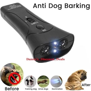 Ultrasonic Anti Dog Barking Repeller Trainer LED Light Gentle Chaser Sonics Stop - Picture 1 of 24
