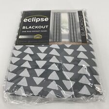 Eclipse Curtain Single Panel Blackout 37" x 63" Naya Gray Rod Pocket NEW