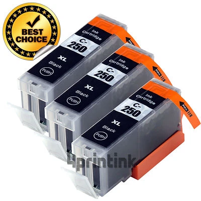 Cartucho de tinta negra 3pk PGI250XL PGI-250XL para Canon Pixma IP7220 iP8720 iX6820 Foto 1 de 2