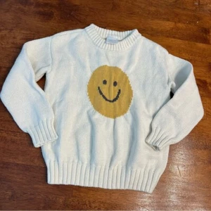 Little Co. by Lauren Conrad cream yellow smiley face sweater size 5 - Picture 1 of 6