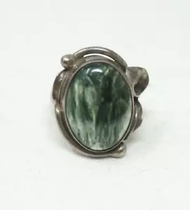 Natürlicher Seraphinit Ring Edelstein 925 Sterling Silber Größe 6,25 Calla Lilly - Bild 1 von 7