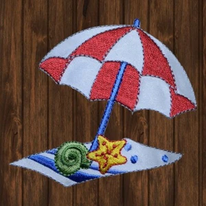 Beach Umbrella Embroidered Patch — Iron On - Picture 1 of 1