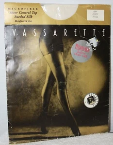 Vassarette Microfiber Opaque Sueded Silk Pantyhose Ivory X-Tall New in Pkg - Picture 1 of 4
