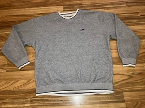 Y2K Vintage Tommy Jeans Herren Baumwolle Pullover Sweatshirt Gr. L Made In USA - Bild 1 von 5