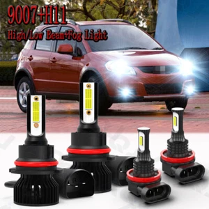 For Suzuki SX4 2007-2013 2Side LED Headlight High Low Beam Fog Light Bulbs 4x - Foto 1 di 14