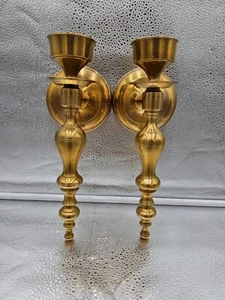 Par de candelabros montados en la pared de latón de colección ¡Precioso par! - Imagen 1 de 8