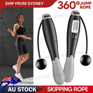 Digital Wireless Cordless Skipping Jump Rope Fitness With Calorie Counter AU New - Picture 1 of 9