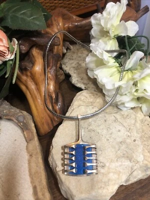 31. Collar de Pascua Bjorn Sigurd Esmalte Azul Cobalto Esterlina para David Andersen Foto 1 de 4