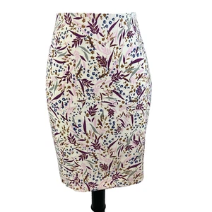 Falda Ann Taylor Talla 8 Pequeña Rosa Púrpura Floral Recta Lápiz Rodilla Traje - Imagen 1 de 8