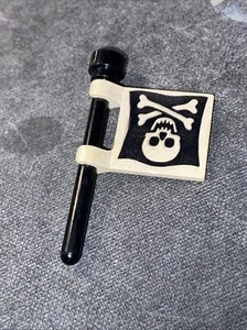 Vintage LEGO White Flag 2x2 w/Skull Head & Crossbones Jolly Roger 6270 #2335p30 - Picture 1 of 2
