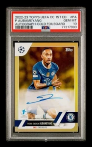2022-23 Pierre-Emerick Aubameyang Topps 1st Edition Gold Autographed /50 PSA 10 - Picture 1 of 3