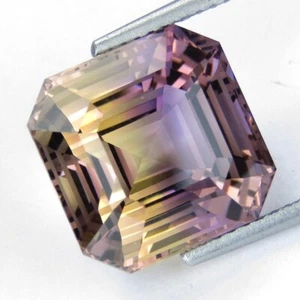 10.23Cts Fabulous Bolivian Natural Ametrine 12.2mm Asscher Cut Loose Gemstone - Picture 1 of 5