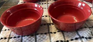 SET OF 2 RACHAEL RAY RED DOUBLE RIDGE 6" CEREAL SOUP BOWLS.  3 SETS AVAILABLE