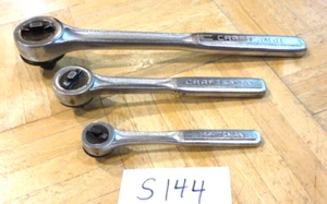 CRAFTSMAN TOOLS VINTAGE 3 PIECE THUMB WHEEL RATCHETS RARE 1/4 & 3/8 AND 1/2 - Picture 1 of 17