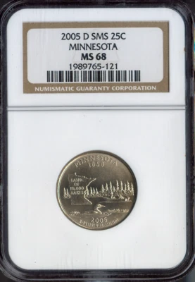 2005-D Minnesota State Quarter NGC MS68 SMS Quality - Image 1 of 2