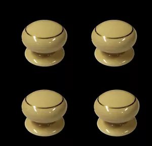 10 perillas de armario de porcelana crema diseño de anillo de oro único 38 mm - Imagen 1 de 3