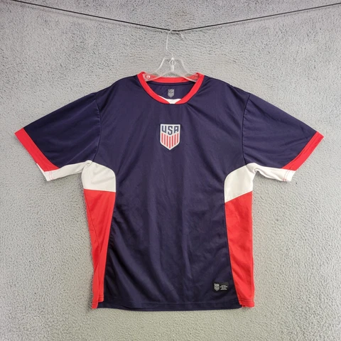 United States Soccer Shirt Men 2XL XXL Dark Blue Short Sleeve Mens National Team Cover