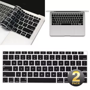2PCS Black&Clear Keyboard Cover Fits Apple Macbook Air 13" A1932 2018 ONLY - Picture 1 of 3
