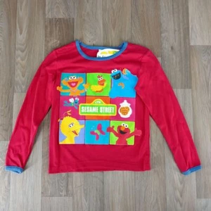 Vintage 90s Sesame Street Toddler Sz 6 Red Long Sleeve Character Graphic T-Shirt - Picture 1 of 8